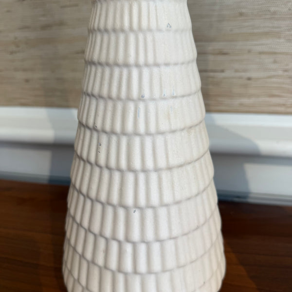 Pair of Mid-Century Modern Ceramic Walnut & Chrome Table Lamps