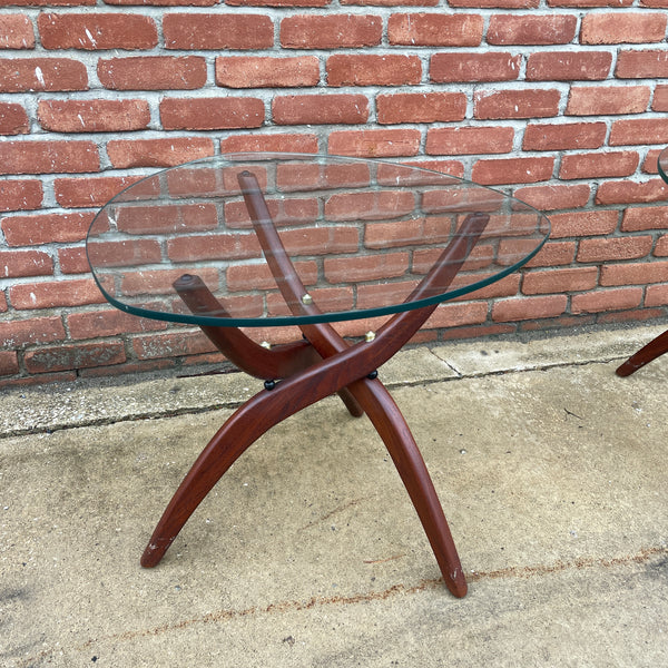 Pair of Forest Wilson Walnut and Glass Side Tables