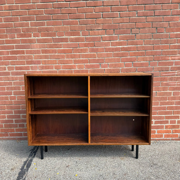 1960s Danish Modern Rosewood Bookcase with Adjustable Shelves