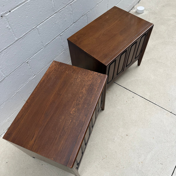 Pair of Broyhill “Emphasis” Walnut End Tables Nightstands