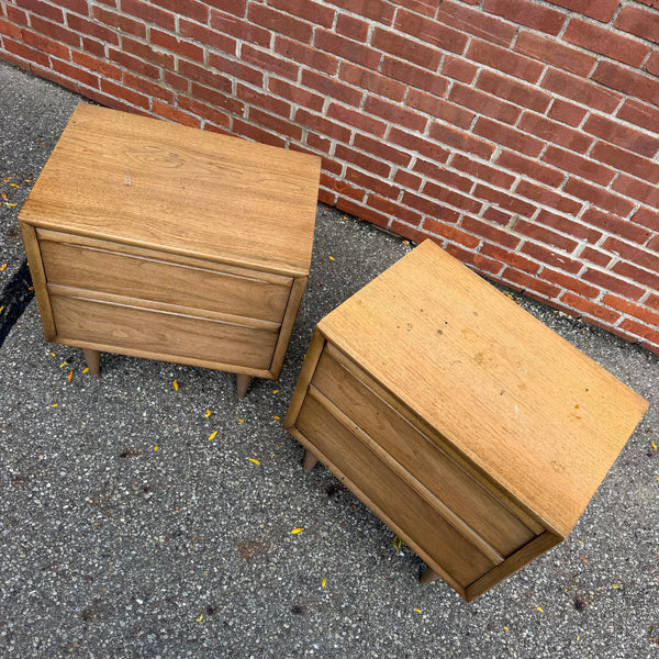 Pair of Mid-Century Modern Walnut Nightstands