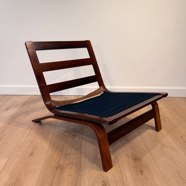 Sohheim for Rybo Rykken Style Bent Rosewood and Leather Lounge Chair