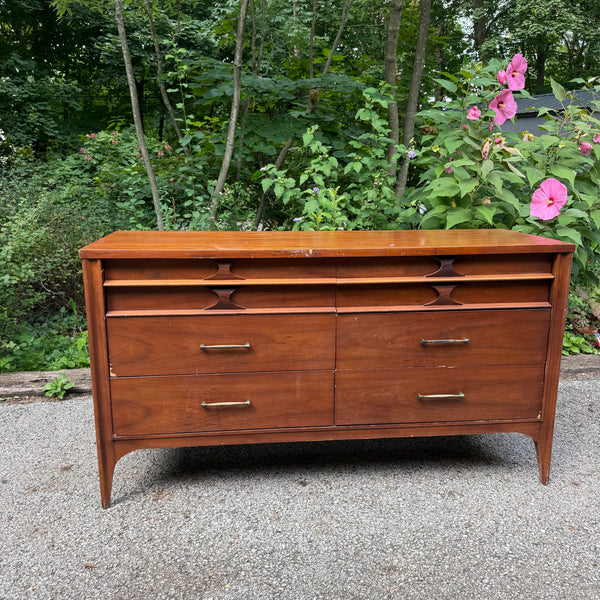 Kent Coffey Perspecta Mid-Century Walnut & Rosewood Six-Drawer Dresser