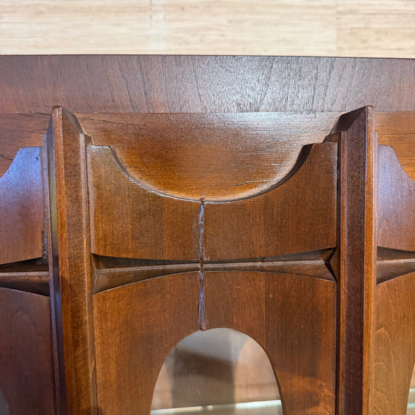 Vintage Tobago Brutalist Mid-Century Modern Walnut Display Cabinet on Custom Legs