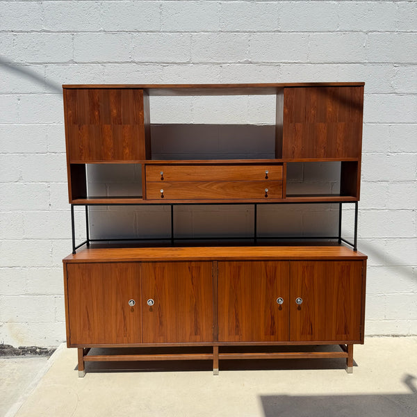 Stanley Walnut and Rosewood Wall Unit