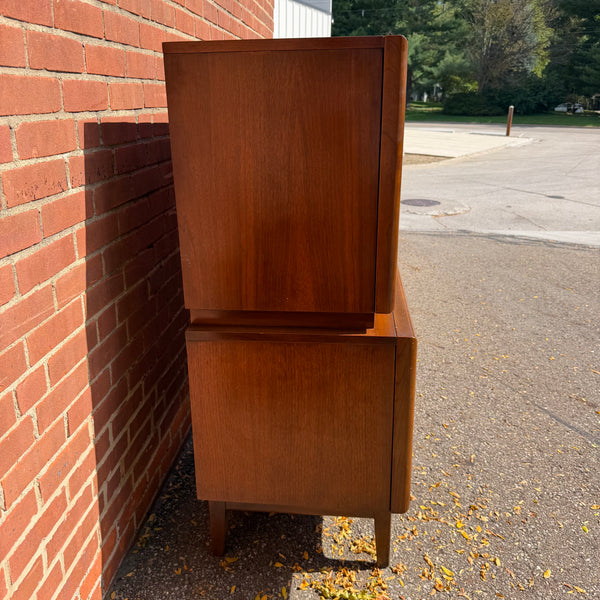 United Furniture Diamond Mid-Century Modern Walnut Highboy Dresser