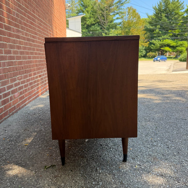 Lane Acclaim Walnut 9-Drawer Lowboy Dresser by Andre Bus for Lane Furniture
