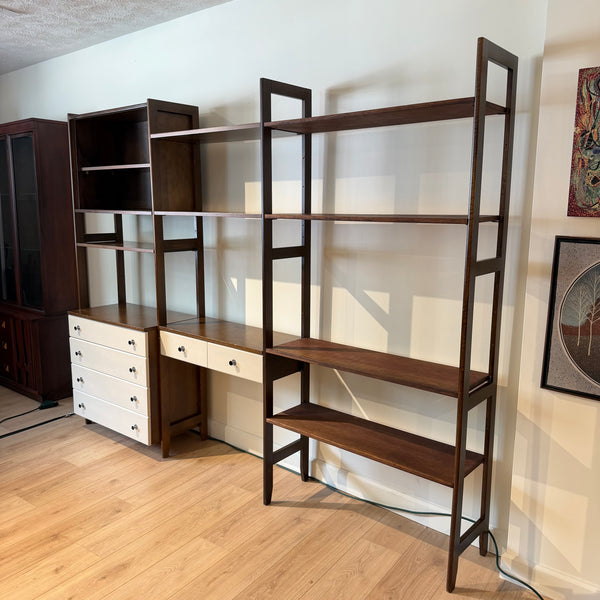 Vintage Mid-Century Modern Modular Freestanding Wall Unit with Desk & Drawers