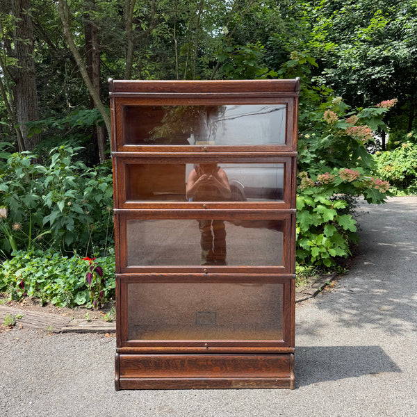 Early 20th Century Globe-Wernicke Antique Tiger Oak Stacking Barrister Bookcase