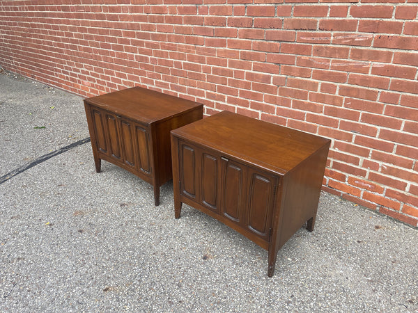 Pair of Broyhill “Emphasis” Walnut End Tables Nightstands