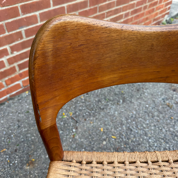 Pair of 1960s Arne Hovmand Olsen for Mogens Kold Teak Woven Side Chairs