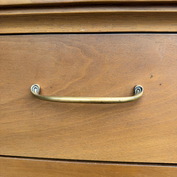 Vintage Broyhill Forward Walnut Lowboy Nine-Drawer Dresser