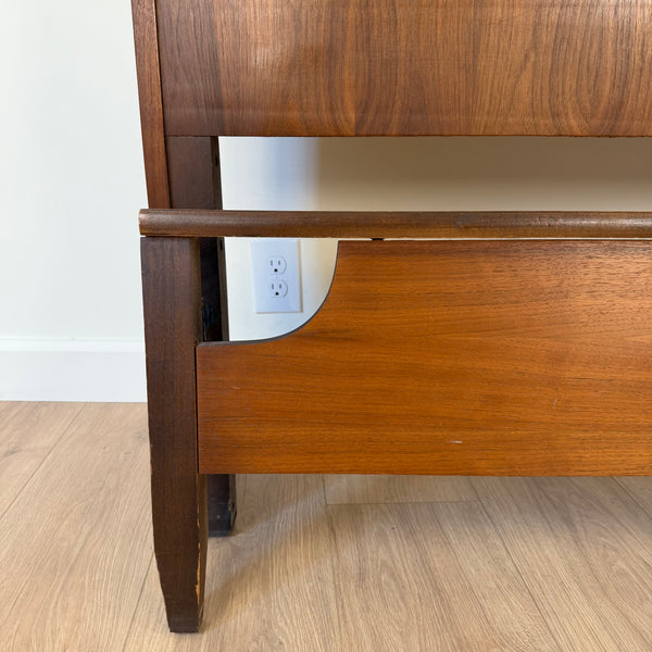 Mid Century Modern Harmony House Walnut Headboard and Footboard