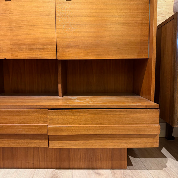 Mid Century Modern Danish-Style Teak Sideboard with Bar