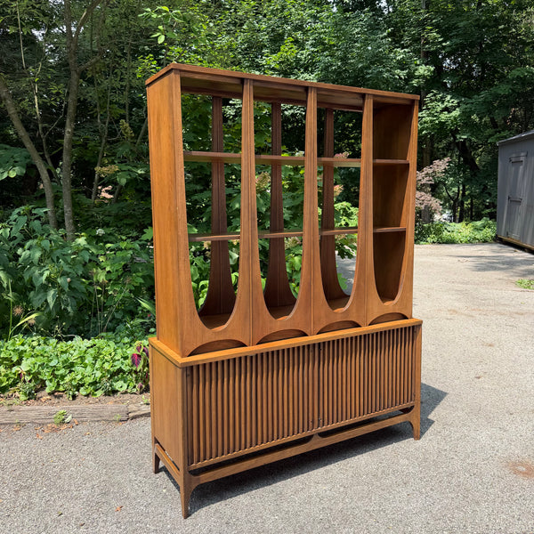 Broyhill Brasilia Walnut Room Divider / Display Cabinet