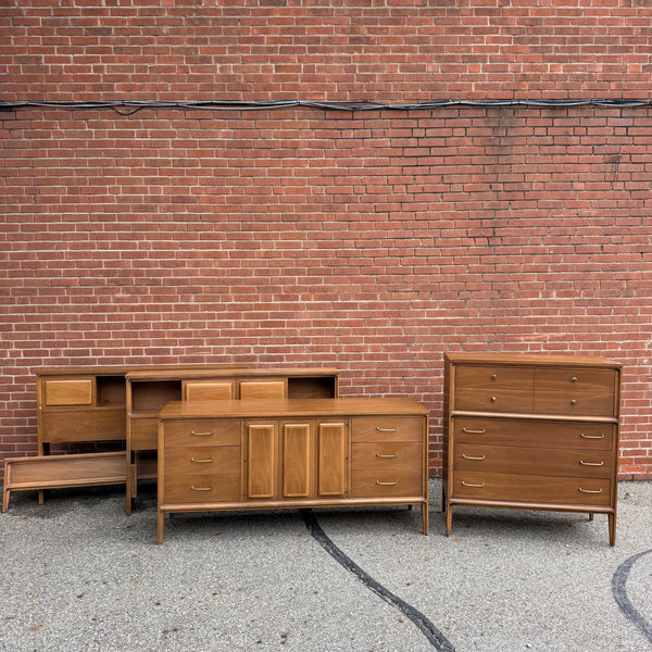 Vintage Broyhill Forward Walnut Highboy Dresser