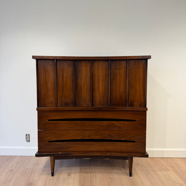 MCM American of Martinsville Walnut Highboy Dresser