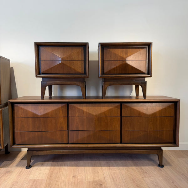 MCM Untied “Diamond” front Walnut Bedroom Set
