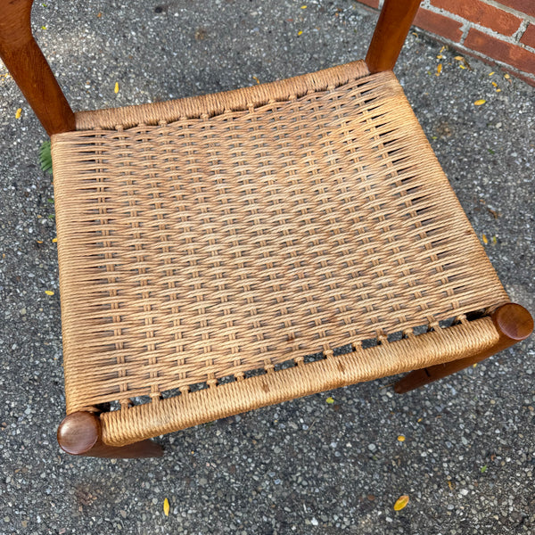 Pair of 1960s Arne Hovmand Olsen for Mogens Kold Teak Woven Side Chairs