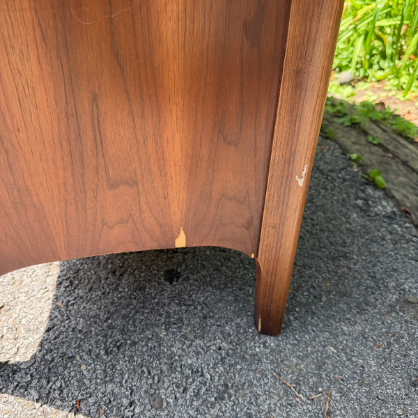Kent Coffey Perspecta Walnut Hutch China Cabinet with Rosewood Pulls