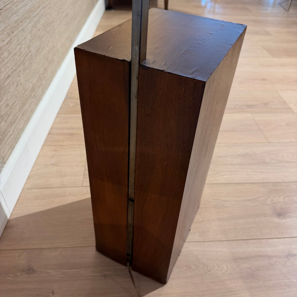Vintage Mid-Century Modern Arco Style Wood & Chrome Arc Floor Lamp