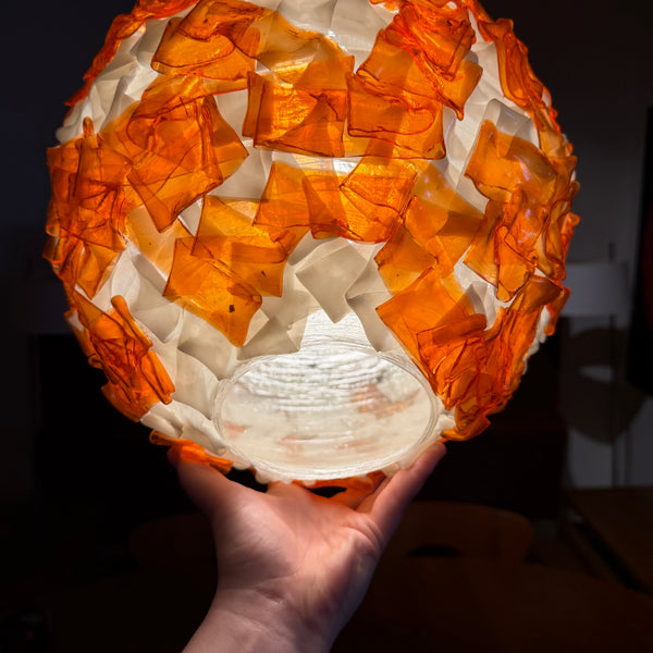 Mid Century Modern Chunky Lucite Swag Lamp