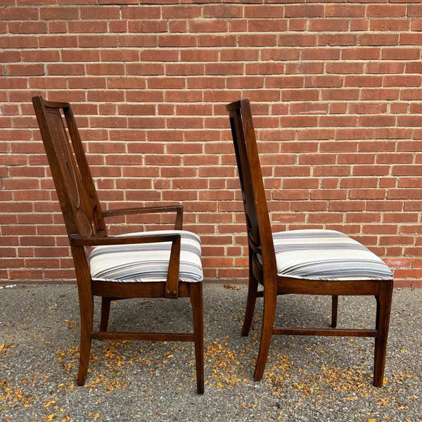 Broyhill Brasilia Mid-Century Modern Walnut Dining Set with 6 Chairs & 2 Leaves