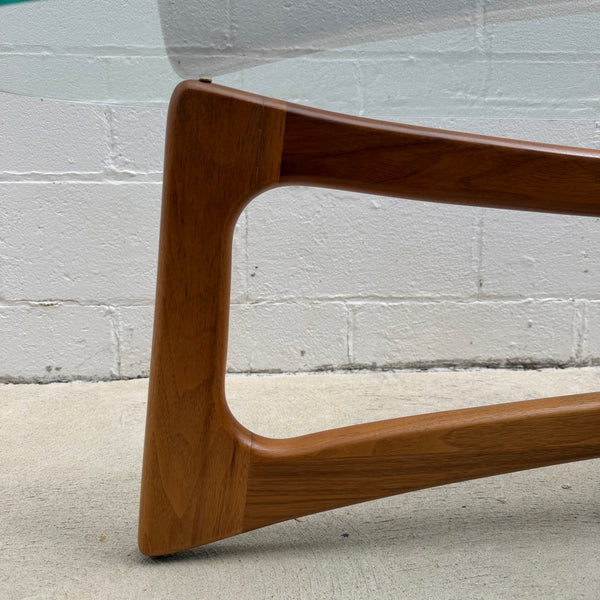 Adrian Pearsall “Ribbon” Walnut and Glass Coffee Table