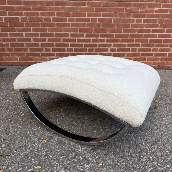 Vintage Renato Zevi for Selig “Ellipse” Rocking Lounge Chair and Ottoman, 1970s