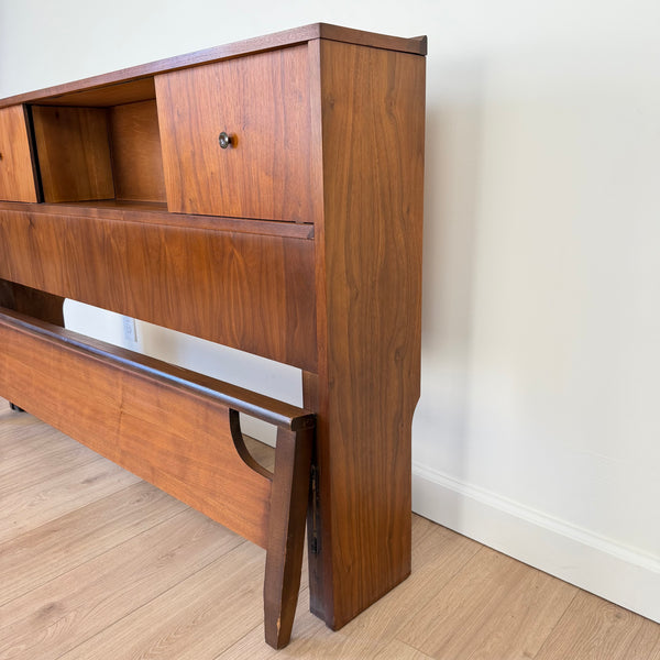 Mid Century Modern Harmony House Walnut Headboard and Footboard