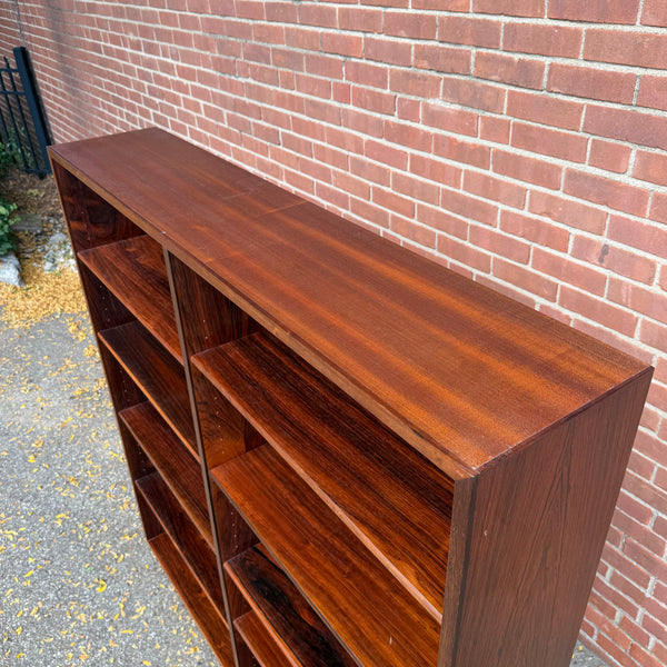 1960s Danish Modern Rosewood Bookcase with Adjustable Shelves