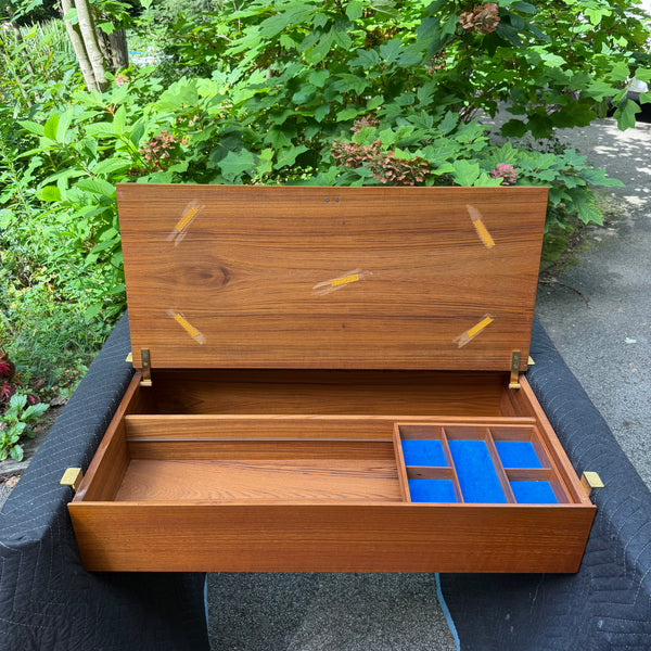 Vintage Danish Modern Teak Wall-Mounted Hanging Vanity Cabinet