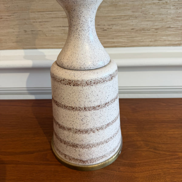 Mid Century Modern Ceramic and Brass Table Lamp