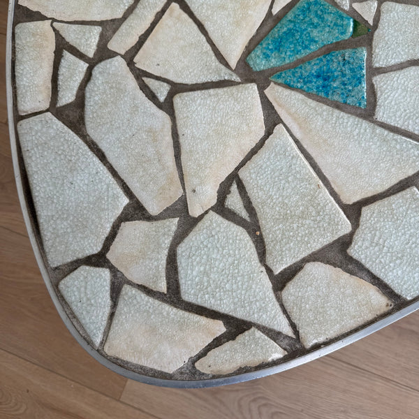 Mid Century Modern Mosaic Tile Kidney Bean Coffee Table