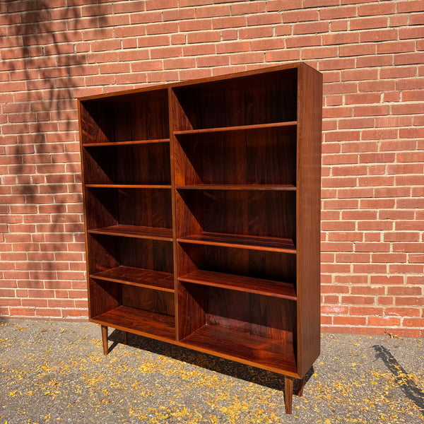 1960s Danish Modern Rosewood Bookcase with Adjustable Shelves