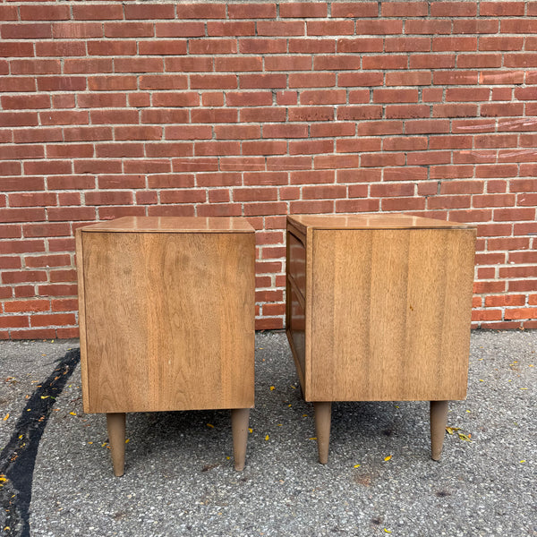Pair of Mid-Century Modern Walnut Nightstands