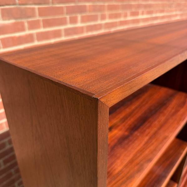 1960s Danish Modern Rosewood Bookcase with Adjustable Shelves