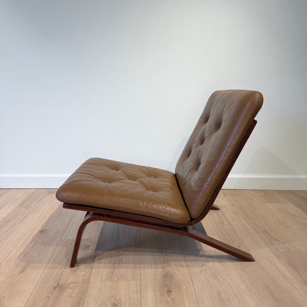 Sohheim for Rybo Rykken Style Bent Rosewood and Leather Lounge Chair