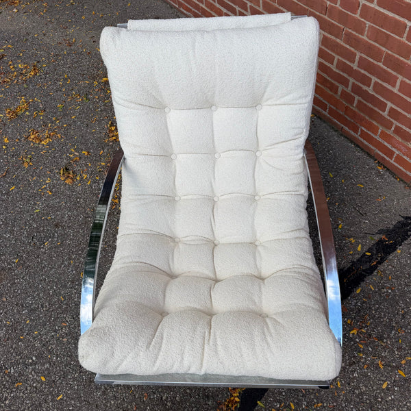 Vintage Renato Zevi for Selig “Ellipse” Rocking Lounge Chair and Ottoman, 1970s