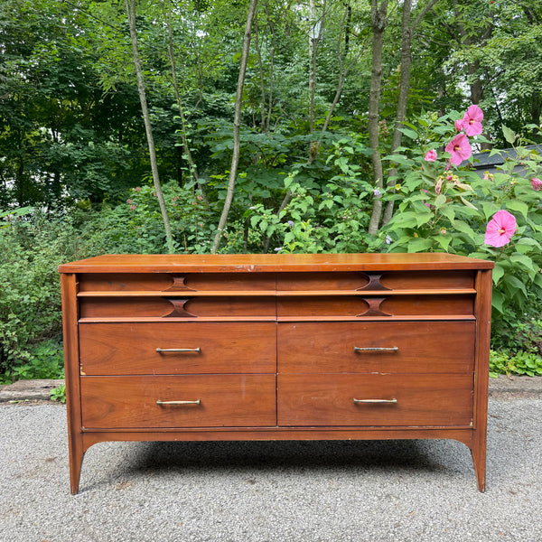 Kent Coffey Perspecta Mid-Century Walnut & Rosewood Six-Drawer Dresser