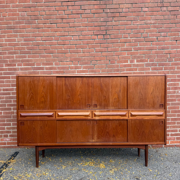 1960s Johannes Andersen Danish Modern Teak Highboard Cabinet