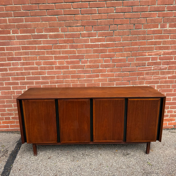 Dillingham Esprit Walnut & Cane Credenza Hutch by Merton Gershun