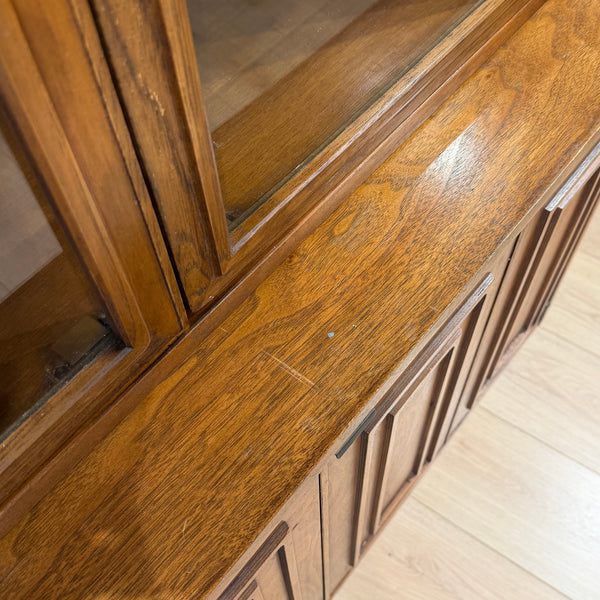 Broyhill “Sculptra” Walnut China Cabinet Hutch