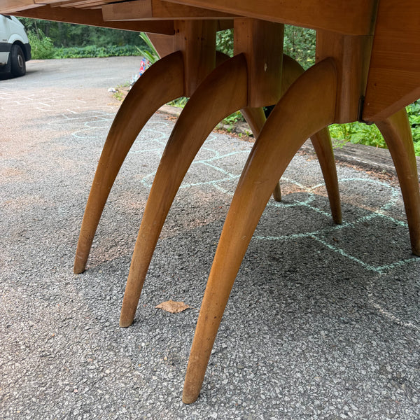 Mid Century Modern Heywood Wakefield “Wishbone” Drop-Leaf Dining Table
