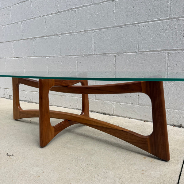 Adrian Pearsall “Ribbon” Walnut and Glass Coffee Table