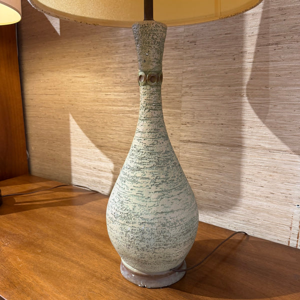 Vintage Mid-Century Modern Textured Glazed Ceramic Table Lamp