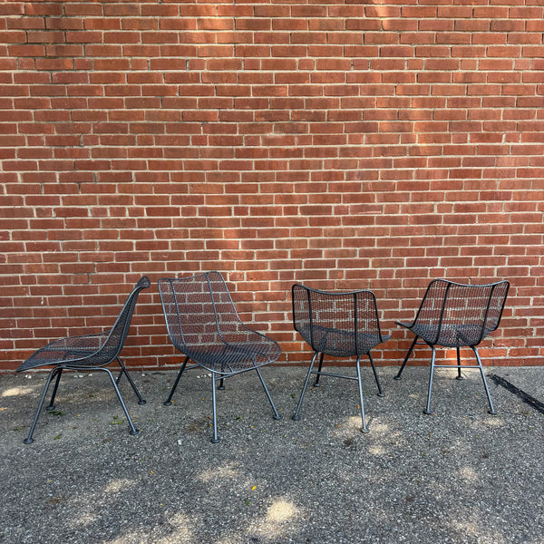Russell Woodard Sculptura Mesh Patio Dining Set with Slate Top Table