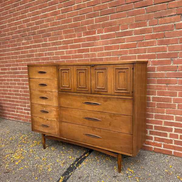 Broyhill Premier Sculptra Magna Walnut Mid-Century Modern Gentleman’s Chest