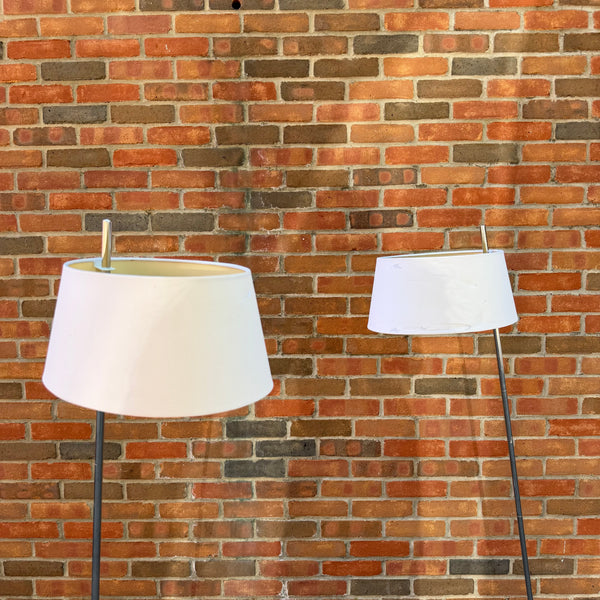 Pair of European Danish Chrome Floor Lamps | Sonneman Style