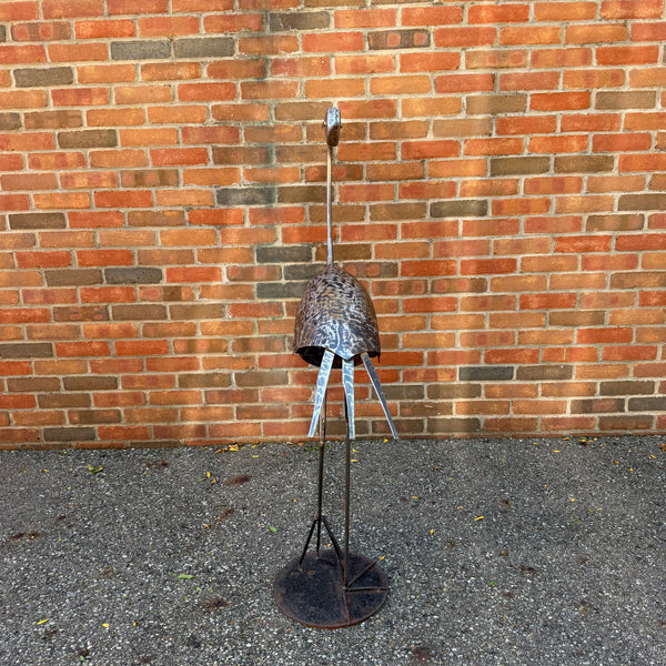Vintage Handcrafted Metal Crane or Heron Garden Sculpture